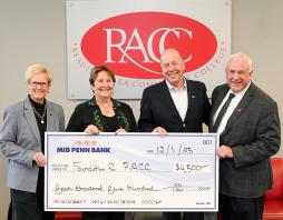 mid penn bank donates gift to reading area community college foundation
